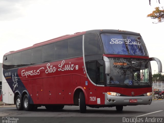 Expresso São Luiz 7020 na cidade de Goiânia, Goiás, Brasil, por Douglas Andrez. Número da foto: #3742224.