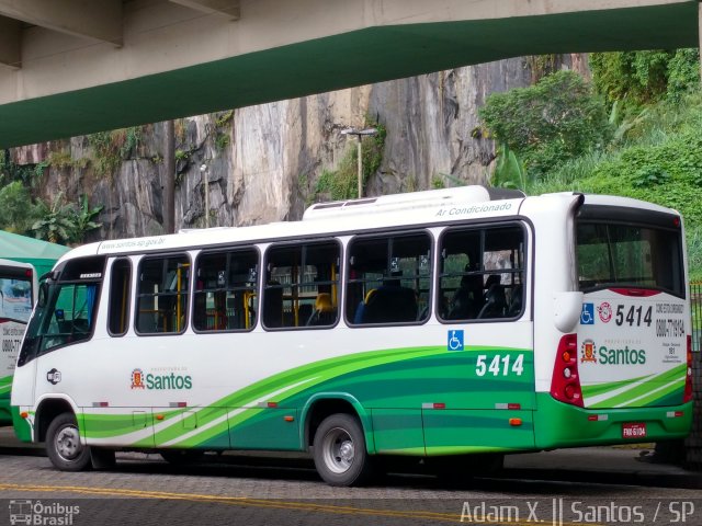 Viação Piracicabana Santos 5414 na cidade de Santos, São Paulo, Brasil, por Adam Xavier Rodrigues Lima. Número da foto: #3740410.
