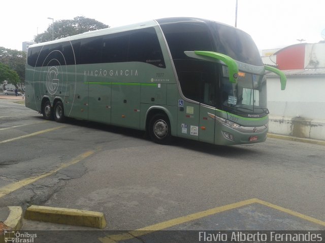 Viação Garcia 7077 na cidade de Sorocaba, São Paulo, Brasil, por Flavio Alberto Fernandes. Número da foto: #3683049.