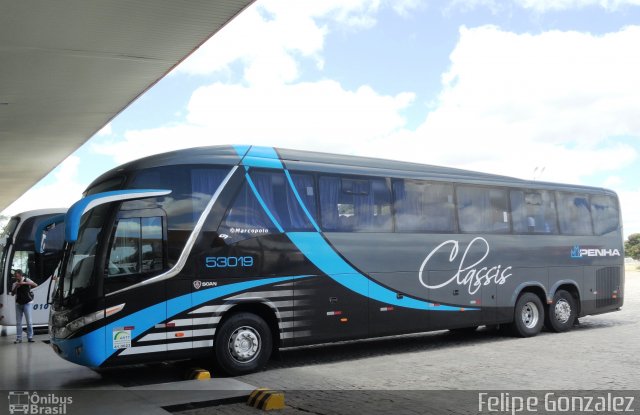 Empresa de Ônibus Nossa Senhora da Penha 53019 na cidade de Capim Grosso, Bahia, Brasil, por Felipe Gonzalez. ID da foto: 3681697.