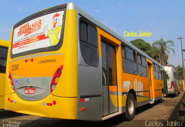 Londrisul Transportes Coletivos 3290 na cidade de Maringá, Paraná, Brasil, por Carlos Júnior. ID da foto: 3682187.