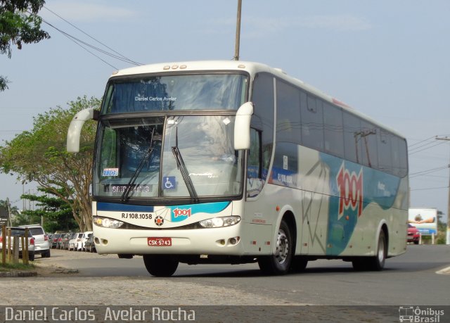 Auto Viação 1001 RJ 108.1058 na cidade de Campos dos Goytacazes, Rio de Janeiro, Brasil, por Daniel Carlos  Avelar Rocha. ID da foto: 3687525.