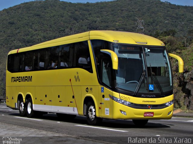 Viação Itapemirim 60671 na cidade de Petrópolis, Rio de Janeiro, Brasil, por Rafael da Silva Xarão. ID da foto: 3687474.