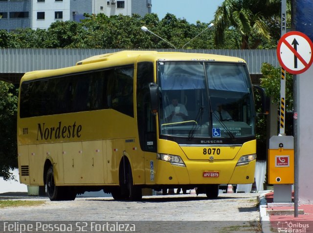 Viação Nordeste 8070 na cidade de Fortaleza, Ceará, Brasil, por Felipe Pessoa de Albuquerque. ID da foto: 3743231.