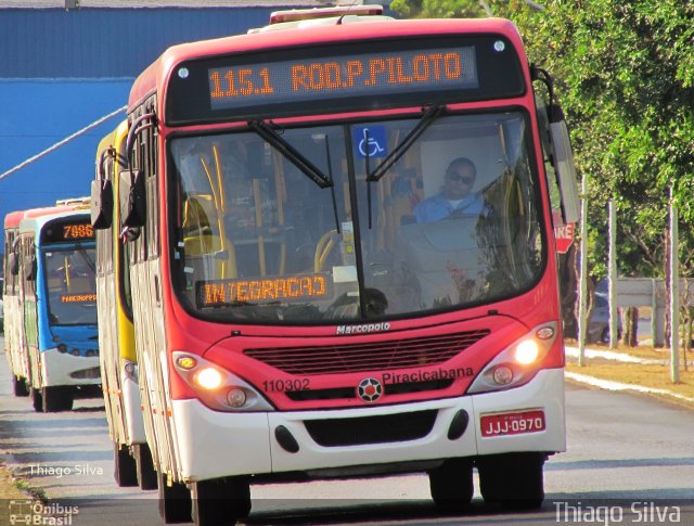 Viação Piracicabana Distrito Federal 110302 na cidade de Brasília, Distrito Federal, Brasil, por Thiago Silva . ID da foto: 3764810.