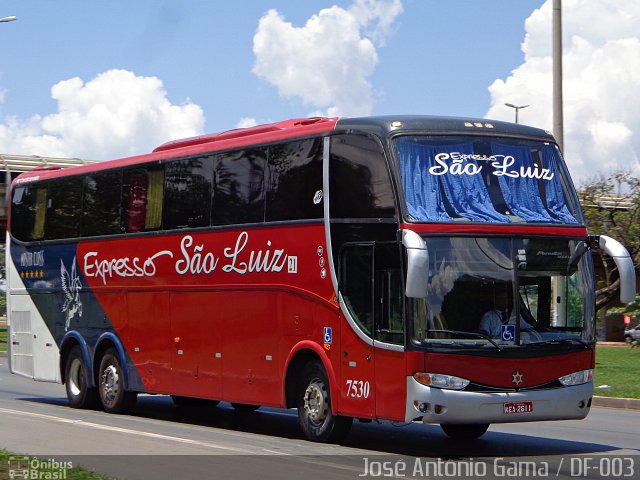 Expresso São Luiz 7530 na cidade de Guará, Distrito Federal, Brasil, por José Antônio Gama. ID da foto: 3767814.