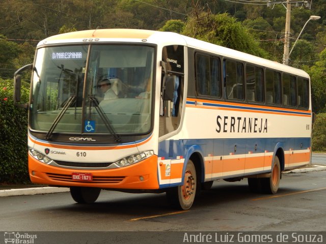 Viação Sertaneja 610 na cidade de Juiz de Fora, Minas Gerais, Brasil, por André Luiz Gomes de Souza. ID da foto: 3770577.