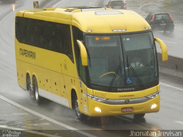 Viação Itapemirim 60765 na cidade de Lavrinhas, São Paulo, Brasil, por Jhonatan Diego da Silva Trevisan. ID da foto: 3769980.