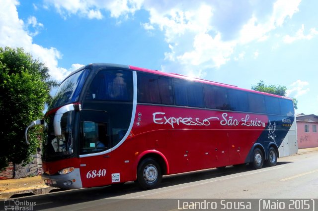 Expresso São Luiz 6840 na cidade de Goiânia, Goiás, Brasil, por [Leandro Sousa]. ID da foto: 3772551.