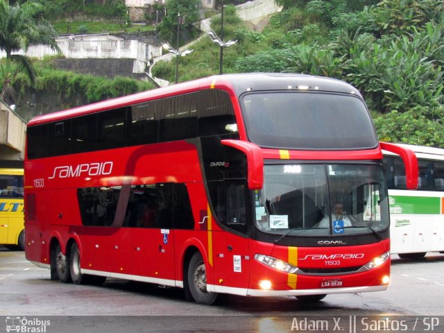 Viação Sampaio 11503 na cidade de Santos, São Paulo, Brasil, por Adam Xavier Rodrigues Lima. ID da foto: 3771201.