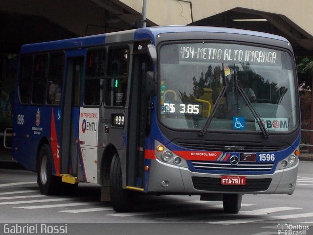 Tucuruvi Transportes e Turismo 1596 na cidade de São Caetano do Sul, São Paulo, Brasil, por Gabriel Rossi . ID da foto: 3772823.