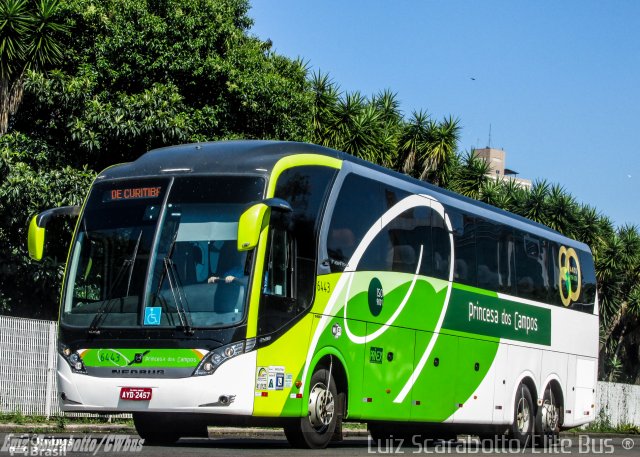 Expresso Princesa dos Campos 6443 na cidade de Curitiba, Paraná, Brasil, por Luiz Scarabotto . ID da foto: 3776181.