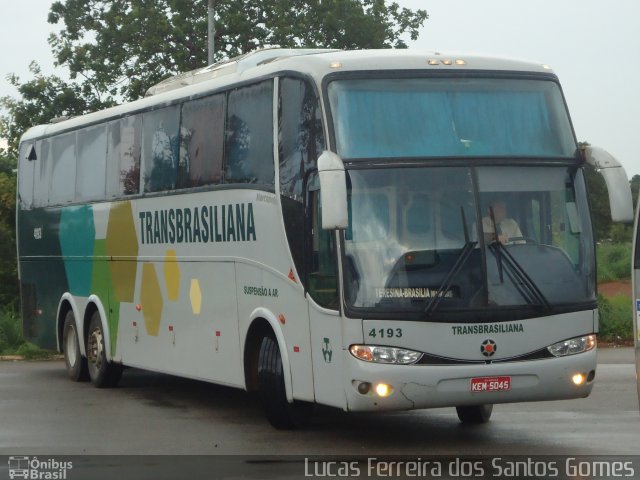 Transbrasiliana Transportes e Turismo 4193 na cidade de Palmas, Tocantins, Brasil, por Lucas Ferreira dos Santos Gomes. Número da foto: #3776387.