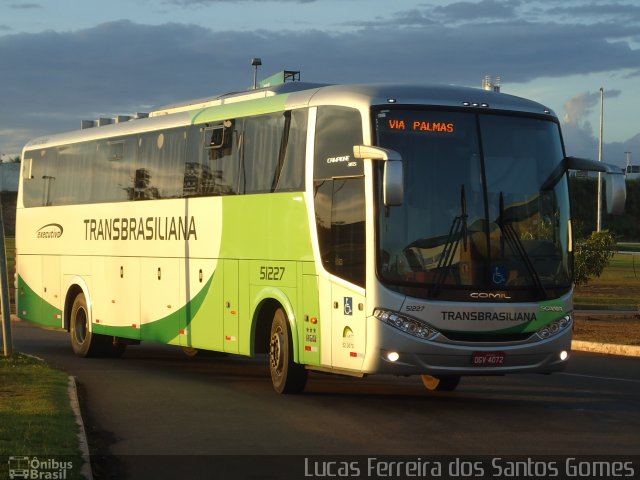 Transbrasiliana Transportes e Turismo 51227 na cidade de Palmas, Tocantins, Brasil, por Lucas Ferreira dos Santos Gomes. ID da foto: 3776406.