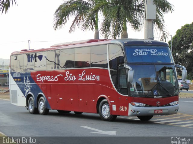 Expresso São Luiz 6810 na cidade de Goiânia, Goiás, Brasil, por Edden Brito. ID da foto: 3775606.