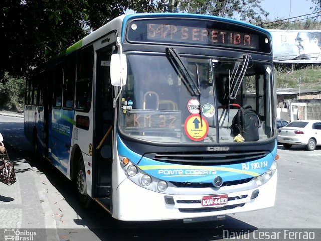 Viação Ponte Coberta RJ 190.114 na cidade de Rio de Janeiro, Rio de Janeiro, Brasil, por David Cesar Ferrão . Número da foto: #3783223.