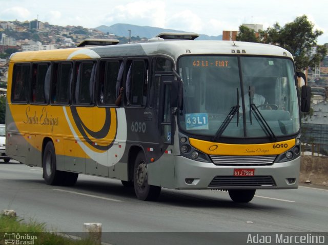 Viação Santa Edwiges 6090 na cidade de Belo Horizonte, Minas Gerais, Brasil, por Adão Raimundo Marcelino. ID da foto: 3785451.