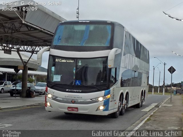 Auto Viação Catarinense 3514 na cidade de Jundiaí, São Paulo, Brasil, por Gabriel Giacomin de Lima. Número da foto: #3791884.