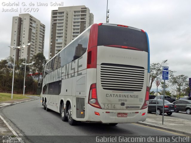 Auto Viação Catarinense 3514 na cidade de Jundiaí, São Paulo, Brasil, por Gabriel Giacomin de Lima. Número da foto: #3791888.