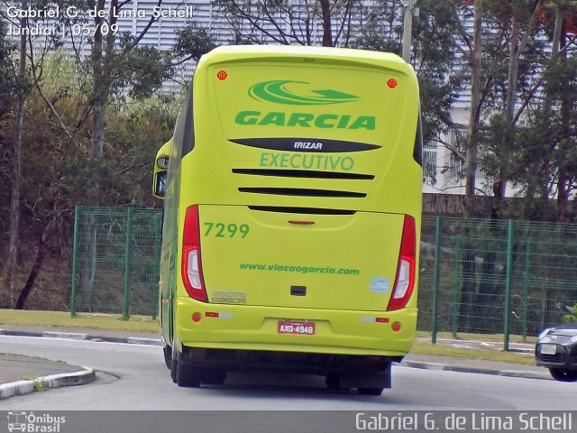 Viação Garcia 7299 na cidade de Jundiaí, São Paulo, Brasil, por Gabriel Giacomin de Lima. Número da foto: #3794165.