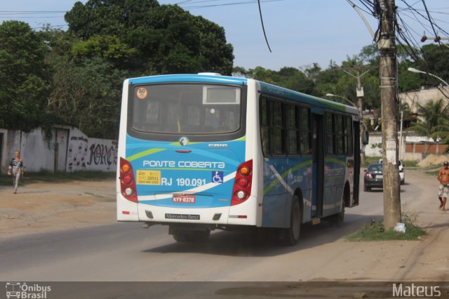 Viação Ponte Coberta RJ 190.091 na cidade de Rio de Janeiro, Rio de Janeiro, Brasil, por Mateus da Silva Nascimento Palmeira. Número da foto: #3793786.