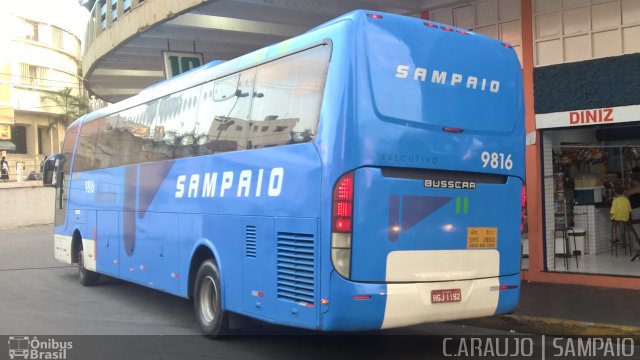 Viação Sampaio 9816 na cidade de Aparecida, São Paulo, Brasil, por Cainã Marcos de Araujo. Número da foto: #3793302.