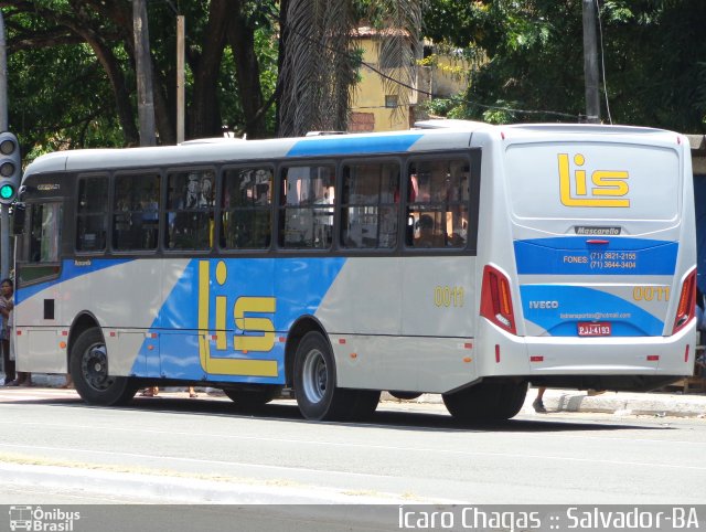 Lis Transportes 0011 na cidade de Salvador, Bahia, Brasil, por Ícaro Chagas. ID da foto: 3800426.