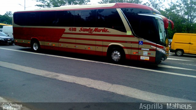 Santa Maria Fretamento e Turismo 430 na cidade de São Paulo, São Paulo, Brasil, por Asprilla Matheus. ID da foto: 3800131.