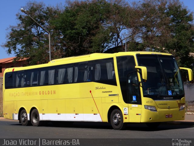 Viação Itapemirim 48101 na cidade de Barreiras, Bahia, Brasil, por João Victor. Número da foto: #3801580.