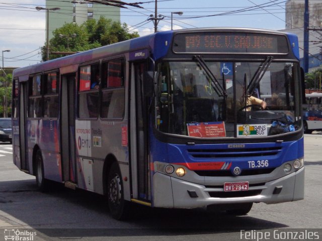 Trans Bus Transportes Coletivos TB.356 na cidade de São Bernardo do Campo, São Paulo, Brasil, por Felipe Gonzales. ID da foto: 3806480.