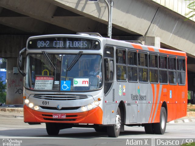 Viação Osasco 691 na cidade de Osasco, São Paulo, Brasil, por Adam Xavier Rodrigues Lima. Número da foto: #3806084.