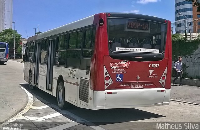 Viação Gatusa Transportes Urbanos 7 6017 na cidade de São Paulo, São Paulo, Brasil, por Matheus Silva. ID da foto: 3750133.