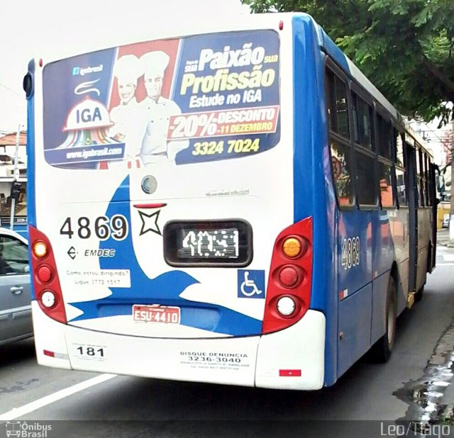 Onicamp Transporte Coletivo 4869 na cidade de Campinas, São Paulo, Brasil, por Tiago Gonçalves. ID da foto: 3809708.