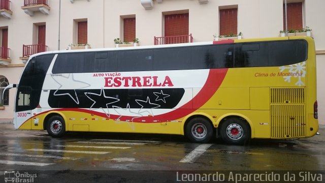 Auto Viação Estrela 3030 na cidade de Poços de Caldas, Minas Gerais, Brasil, por Leonardo Aparecido da Silva. ID da foto: 3808538.