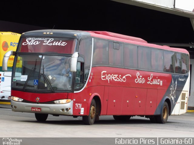 Expresso São Luiz 7570 na cidade de Goiânia, Goiás, Brasil, por Fabrício  Francisco Pires. Número da foto: #3756183.
