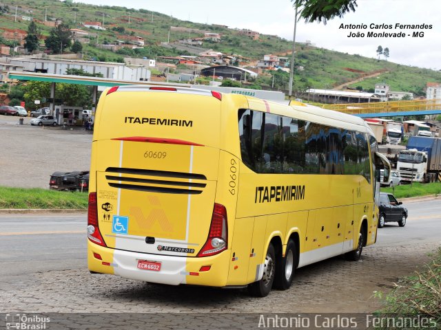 Viação Itapemirim 60609 na cidade de João Monlevade, Minas Gerais, Brasil, por Antonio Carlos Fernandes. ID da foto: 3755098.