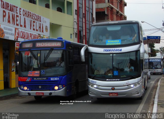 Transguga Transportes e Turismo 3065 na cidade de Aparecida, São Paulo, Brasil, por Rogério Teixeira Varadi. Número da foto: #3759752.