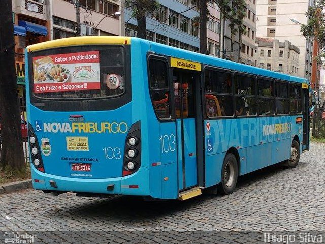 FAOL - Friburgo Auto Ônibus 103 na cidade de Nova Friburgo, Rio de Janeiro, Brasil, por Thiago Silva. Número da foto: #3760880.