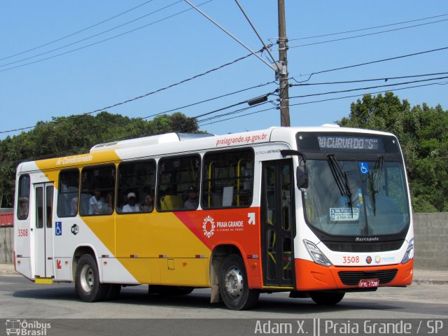 Viação Piracicabana Praia Grande 3508 na cidade de Praia Grande, São Paulo, Brasil, por Adam Xavier Rodrigues Lima. Número da foto: #3759268.