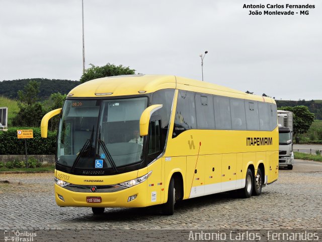 Viação Itapemirim 60703 na cidade de João Monlevade, Minas Gerais, Brasil, por Antonio Carlos Fernandes. ID da foto: 3833380.