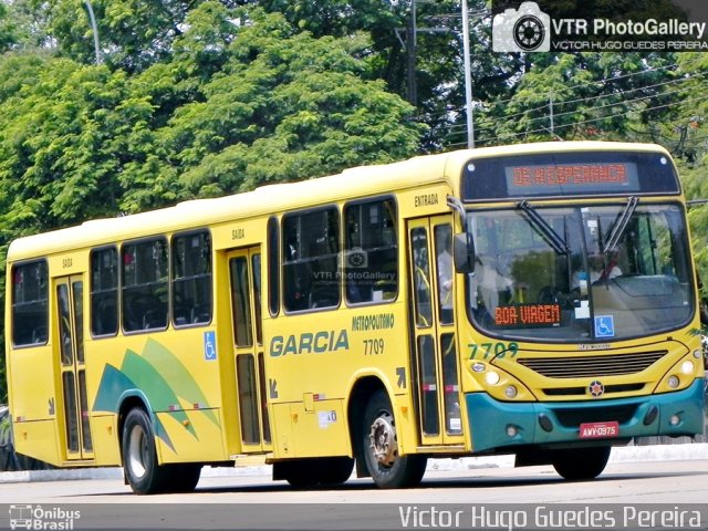 Viação Garcia 7709 na cidade de Maringá, Paraná, Brasil, por Victor Hugo Guedes Pereira. ID da foto: 3840540.