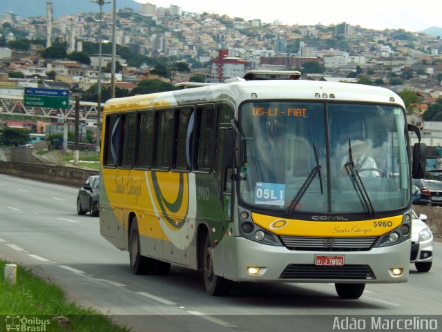 Viação Santa Edwiges 5980 na cidade de Belo Horizonte, Minas Gerais, Brasil, por Adão Raimundo Marcelino. ID da foto: 3843444.