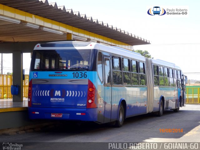 Metrobus 1036 na cidade de Goiânia, Goiás, Brasil, por Paulo Roberto de Morais Amorim. ID da foto: 3843386.