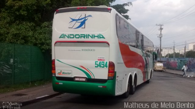 Empresa de Transportes Andorinha 5494 na cidade de São Paulo, São Paulo, Brasil, por Matheus de Melo Bento. Número da foto: #3843716.