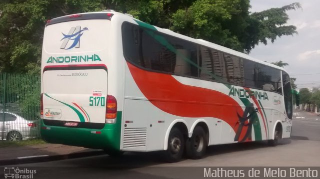 Empresa de Transportes Andorinha 5170 na cidade de São Paulo, São Paulo, Brasil, por Matheus de Melo Bento. Número da foto: #3843908.