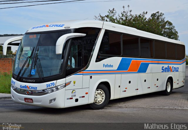 VUSC - Viação União Santa Cruz 2670 na cidade de Santa Maria, Rio Grande do Sul, Brasil, por Matheus Etges. Número da foto: #3845263.