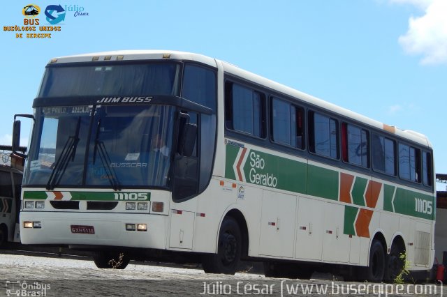 Cia. São Geraldo de Viação 11105 na cidade de Aracaju, Sergipe, Brasil, por Julio Cesar  Barbosa Martins. ID da foto: 3845394.