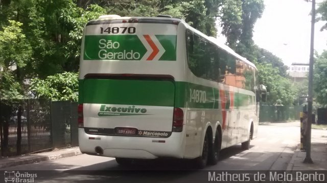 Cia. São Geraldo de Viação 14870 na cidade de São Paulo, São Paulo, Brasil, por Matheus de Melo Bento. Número da foto: #3847288.