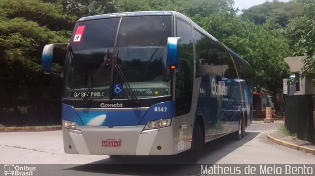 Viação Cometa 8147 na cidade de São Paulo, São Paulo, Brasil, por Matheus de Melo Bento. ID da foto: 3847352.