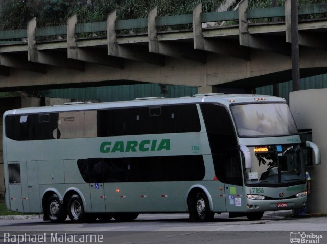 Viação Garcia 7156 na cidade de Santos, São Paulo, Brasil, por Raphael Malacarne. Número da foto: #3852483.